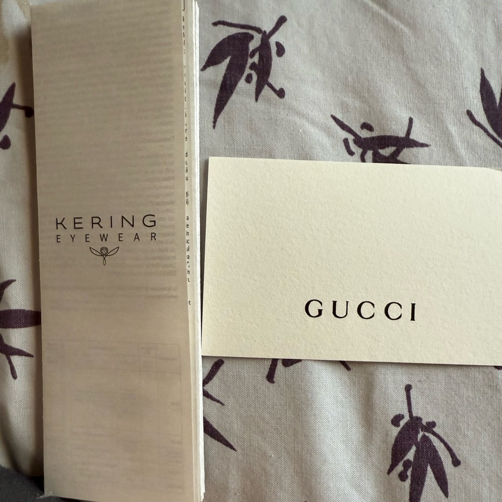 Gucci Authenticity Black And Gold Sunglasses Certificate Card Comes With Purple
